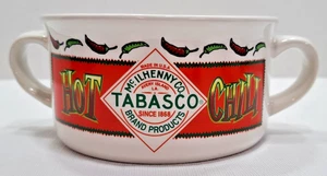 VINTAGE - NEVER used - TABASCO Chili Soup BOWL - HOUSTON Harvest -2 HANDLED - Picture 1 of 9