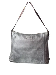 Kate Spade Large Silver Metallic Pebble Gray Hobo Bag Purse Soft NWOT Christmas - Picture 1 of 10