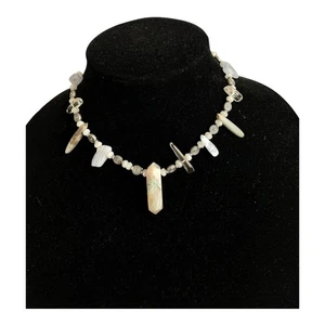 Handgefertigte Kristall Splitter Achat Perlen Halskette Boho Strand Prinzessin Schmuck 17" - Bild 1 von 3