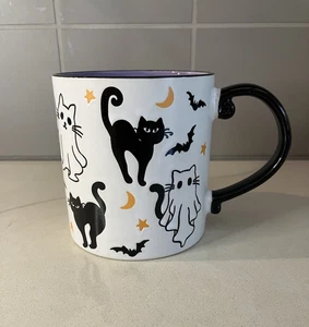 Eli + Ana Cerámica Halloween Taza GATOS Disfraces “Garras Malditas” Gato Negro Fantasma - Imagen 1 de 6