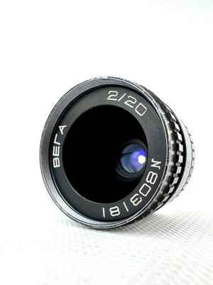 Lente de película soviética VEGA-73 lomo 2/20 mm URSS Openar Tevidon M25 montura C Foto 1 de 4
