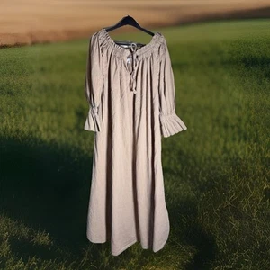 Dra Dress/ Cotton Gauze / Smocked/ Bohemian Peasant/ Lagenlook/ Prairie sz LRG - Picture 1 of 10