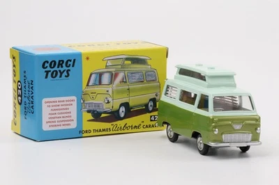 1:43 Corgi Toys Ford Thames 400E Airborne Caravan Khakigrün - Nr.420 Repro - Bild 1 von 4