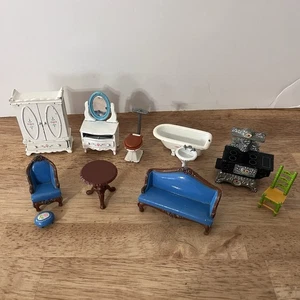 Vintage 1980 Mattel The Littles Metal Die-Cast Doll House Furniture Lot Of 11 - Picture 1 of 14