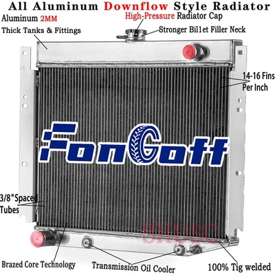 4 Row Aluminum Radiator For 1969-1971 1970 Dodge D/W 100 200 300 Pickup 6.3L V8 - Image 1 of 4
