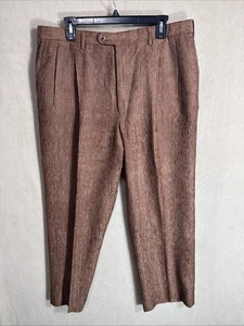 Valentini Italy Corduroy Pants Tag US 40 Chocolate 36x28 100% Silk Vintage - Picture 1 of 6