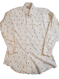 Vintage H Bar C Ranchwear Pearl Snap Mens 16.5-33 SUPER RARE Horse's Ass shirt - Picture 1 of 14