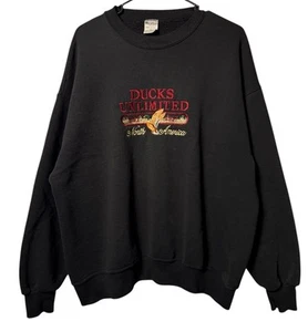 Ducks Unlimited North America 97 Vintage Nature Crewneck Pullover XL Embroidered - Picture 1 of 6