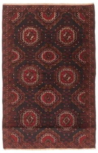 Vintage Geometric Hand-Knotted Carpet 3'5" x 5'7" Traditional Wool Area Rug - Picture 1 of 9