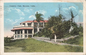 Vintage 1922 Country Club Havana Cuba Golf Postcard Hand Colored - Picture 1 of 2