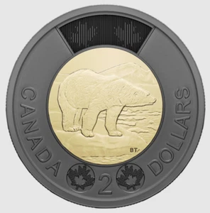 2022 Canada Black Ring Solemn Toonie $2 commemorates Queen - from roll - Picture 1 of 3