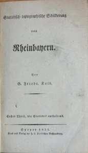 1831 Statistisch-topographische Schilderung von Rheinbayern. - Picture 1 of 2
