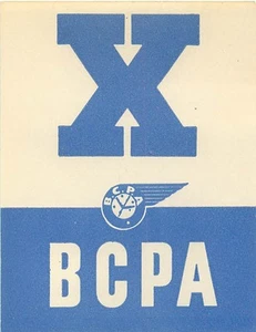 AUSTRALIA BCPA BRITISH COMMONWEALTH PACIFIC AIRLINES VINTAGE "X" LUGGAGE LABEL - Picture 1 of 1