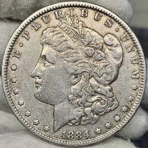 1884-P 1 $ Morgan Silber Dollar ||| besseres Datum, toll aussehende Münze! - Bild 1 von 2