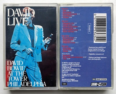 DAVID BOWIE - DAVID LIVE (EMI TCDBLD1) 1991 UK 2x CASSETTE TAPE SET REMASTERED - Image 1 of 4