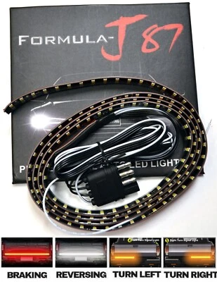 LED Strip Orange 3 Row Tailgate Light C Truck Turn Signal Bed Brake Stop Backup - Image 1 of 4