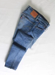 Levis Premium 501 Skinny Button Fly Stretch Denim Jeans 24x28 NWT New USA Made - Picture 1 of 24