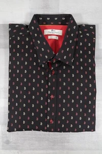 Camisa Manga Larga Claudio Lugli Couture Para Hombres Todo Paisley Estampado Negro 4XL - Imagen 1 de 15