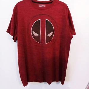MARVEL Shirt Mens XL Deadpool Logo Graphic Tee Crew Neck Short Sleeve Red - Picture 1 of 5