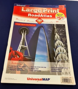 Universal Map large print road atlas 2003 edition United States Canada Mexico - Picture 1 of 9
