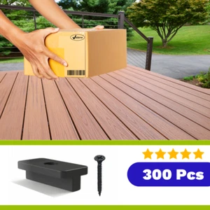 300 pcs Composite Decking Clips T-Clip Hidden Fixings and Screws - Picture 1 of 7