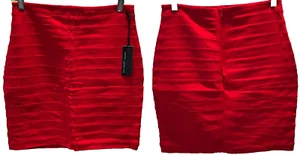 NUEVA MINI Falda Express para Mujer ROJA ACANALADA TALLA 8 - Imagen 1 de 5