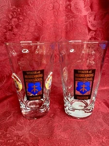 Coppia bicchieri birra Winzer Eg Herrenberg sacchetti miele Ungstein 0,25 L fossette *LEGGI - Foto 1 di 9