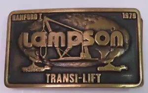 Vintage Handford 1979 Lampson Transi-Lift Gürtelschnalle Anacortes Brass Works USA - Bild 1 von 4