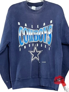 Vintage Cowboys Crewneck Mens Large Made In USA Football Sweatshirt 1994 90s - Picture 1 of 19