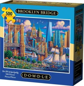 Dowdle Folk Art Jigsaw Puzzle;  Brooklyn Bridge;  500 pieces - Picture 1 of 2