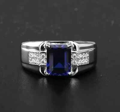 Anillo de compromiso para mujer esmeralda de corte ovalado de 2 quilates enchapado en oro amarillo de 14 quilates Foto 1 de 3