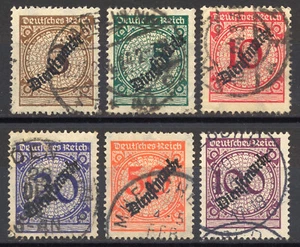 MiNr. 99-104 DR sellos de servicio - dígitos de valor en círculo tapa de cesta - estampados o - Imagen 1 de 3