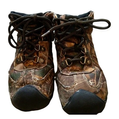 Boys RealTree Xtra Camo Hiking Boots Youth Size 1 Lace Up Hunting Fishing *READ* - Image 1 of 4