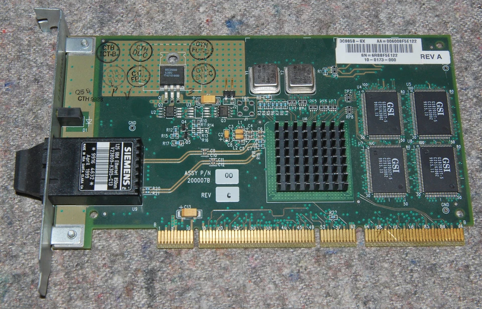 3Com Gigabit Fiber Server 1000BASE-SX/MM PCI-X 3C985B-SX LAN ethernet adapter - Image 1 of 3