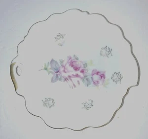 Porcelain Trinket Jewelry Dish with Rose Details Gold Rim Vintage Made In Japan - Foto 1 di 5