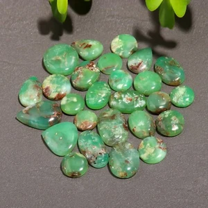 26 Pcs 241 Cts Natural Chrysoprase Gemstone Cabochon Lot 14x21-11x11mm #12330 - Picture 1 of 9