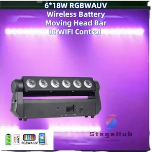 Luce lavaparete mobile led senza fili a batteria 6X18W 6IN1 barra effetto ricaricabile - Foto 1 di 7