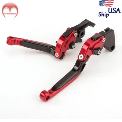 US For Honda CB900F Hornet 2007 CNC Folding Extendable Brake Clutch Levers Red - Image 1 of 4