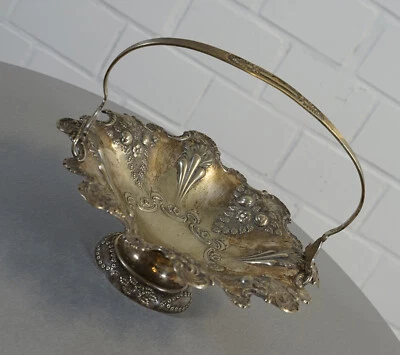 elegante ciotola MW & S EP ciotola con manico ciotola per frutta argentata ar... - Immagine 1 di 4