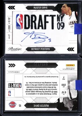 2009-10 Prestige Draft Logo Signatures /125 Austin Daye RPA Rookie Patch Auto RC - Image 1 of 3