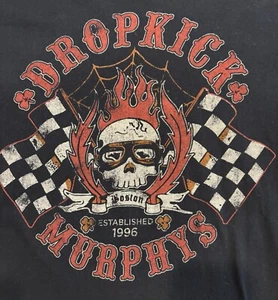 Vintage Dropkick Murphys Boston Skull Racing Black Adult T-Shirt Size Medium - Picture 1 of 9
