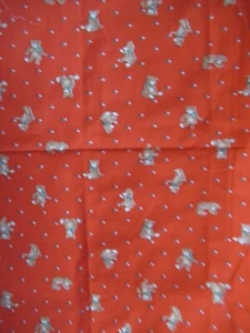 Cranston VIP Christmas Fabric  RED  Color w/Bears and Holly  VTG RARE  23 "X44" - Picture 1 of 5