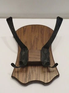 Kleiderhaken Garderobenhaken Mantelhaken Wandgarderobe Holz Eiche rustikal dunke - Bild 1 von 6