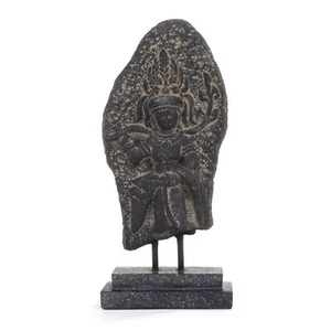 BUDDHA STATUE BUDDHASTATUE INNEN DEKO FIGUR AUF SOCKEL 35CM MASSIV DEKOFIGUR - Bild 1 von 5