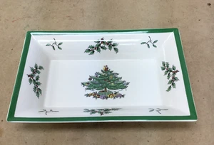 Spode Christmas Tree RECTANGULAR TRAY DISH 8 5/8" England Free Shipping - Picture 1 of 8