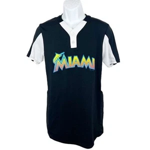 Miami Marlins Jersey Men Small Shirt Majestic Cool Base Button Up Baseball Men - Picture 1 of 9