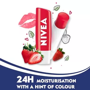 Nivea Lip Care Fruity Shine Strawberry, Tinted 0.17 oz - Picture 1 of 4