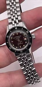 Precioso reloj de buceo automático espacial raro de los años 60 para dama movimiento ETA - Imagen 1 de 13