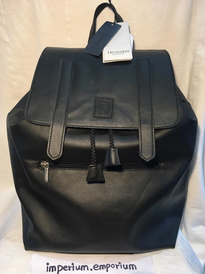 Bolso Mochila Unisex Trussardi Zaino Donna Nero Colección Negro Foto 1 de 4