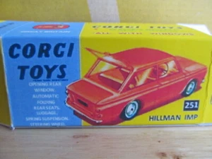 REPLICA REPRO COPY CORGI HILLMAN IMP No. 251 BOX ONLY.. - Picture 1 of 2